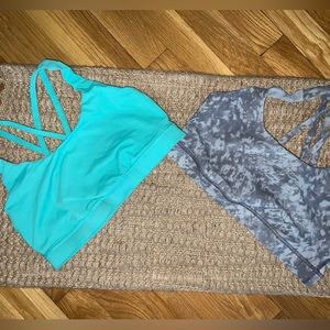 Lululemon Energy sport bras - supports b-d cups. blue size 6 space gray size 8